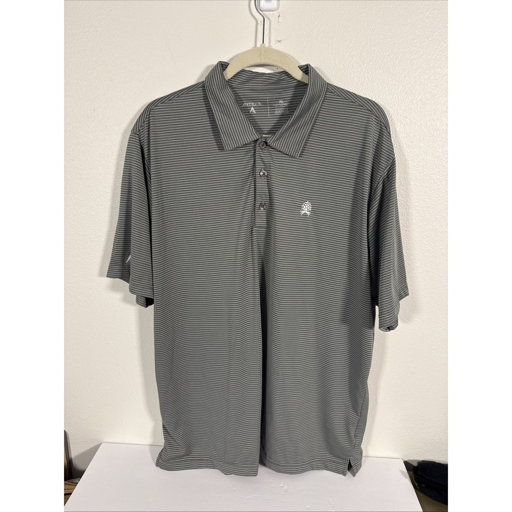 Antigua golf‎ shirt xl Gray Stripe S/S Z1